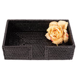 Rattan Guest Towel Holder with Cutout – Napkin Tray