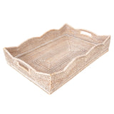 Artifacts Rattan Scallop Collection Rectangular Tray