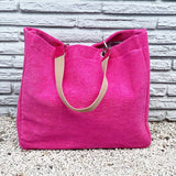Solid Terry Plastic Lined Tote