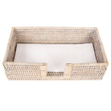Rattan Guest Towel Holder with Cutout – Napkin Tray