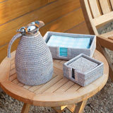 Rattan Guest Towel Holder with Cutout – Napkin Tray