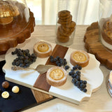 Trefoil Wood Cheese Board Charger, White