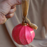 Pink Champagne Moss Painted Ornament | Hand painted