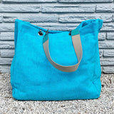 Solid Terry Plastic Lined Tote