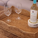 Artifacts Rattan Scallop Collection Rectangular Tray