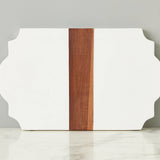 Trefoil Wood Cheese Board Charger, White