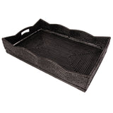 Artifacts Rattan Scallop Collection Rectangular Tray