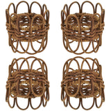 Twisted Rattan Napkin Ring Set