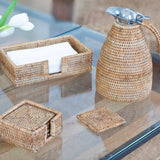 Rattan Guest Towel Holder with Cutout – Napkin Tray