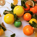 Lemon Moss and Peel Painted Ornament