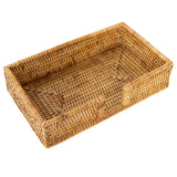 Rattan Guest Towel Holder with Cutout – Napkin Tray