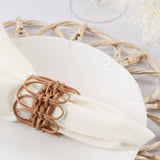 Twisted Rattan Napkin Ring Set