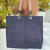 Solid Terry Plastic Lined Tote