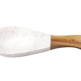 White Marble & Wood Spoon Rest