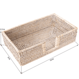 Rattan Guest Towel Holder with Cutout – Napkin Tray