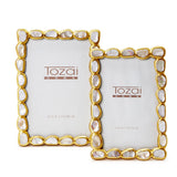 Mother of Pearl Frame w Golden Brass