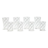 Interlaced Opaque White Drinking Glasses