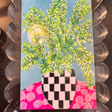 Florals in Scalloped Acrylic