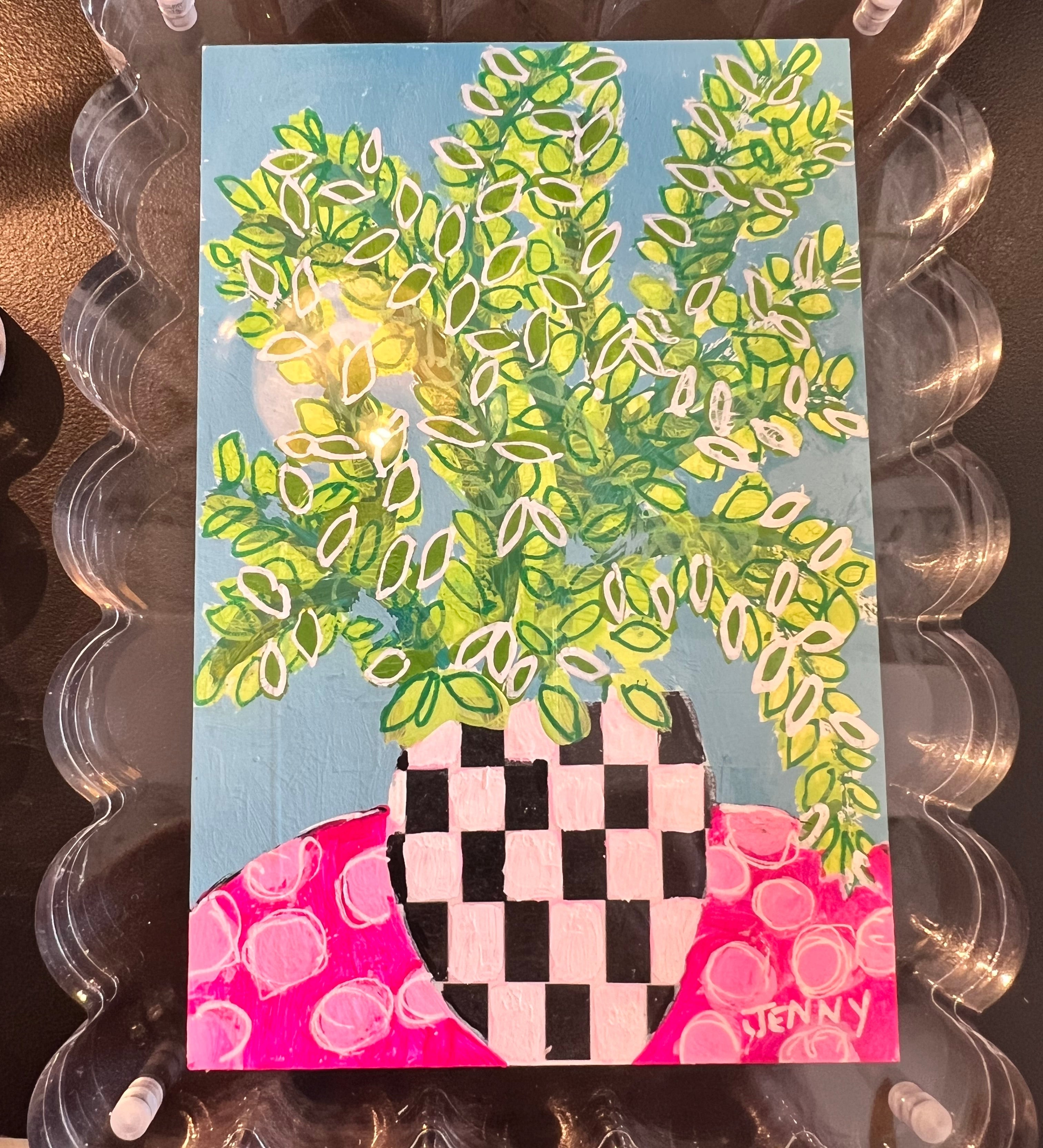 Florals in Scalloped Acrylic