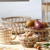 ISLAND CHIC GLASS BOWLS WITH HAND-WOVEN LATTICE