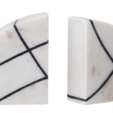 Marble Black and White Bookends