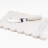 Marble Scalloped Cheese Board & Knife Set