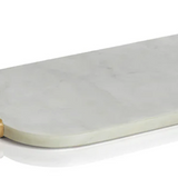 Marble Cheese and Charcuterie Board with Woven Cane Handle