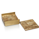 Antique Bone Coaster Set
