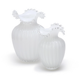 Glass Pearl White Vases