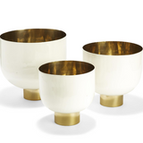 Decorative White Bowls w/ Gold Base