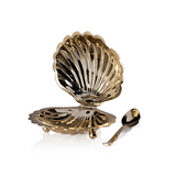 Cap Ferrat Fan Shell Lidded Bowl w/ Spoon