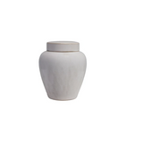 Decorative Debossed Stoneware Ginger Jar w/ Lid