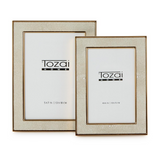 Cream Shagreen Frames