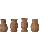 Rattan Vase w/ Removable Glass
