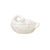 Stoneware Swan Shaped Jar with Lid