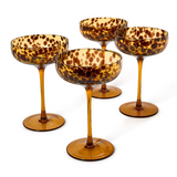 4 Tortoise Print Coupe Glasses