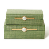 Monaco Green Faux Seagrass Boxes