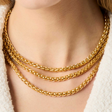 Cobblestone Link Necklace Gold