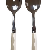 Wave Salad Servers - Cappuccino and White