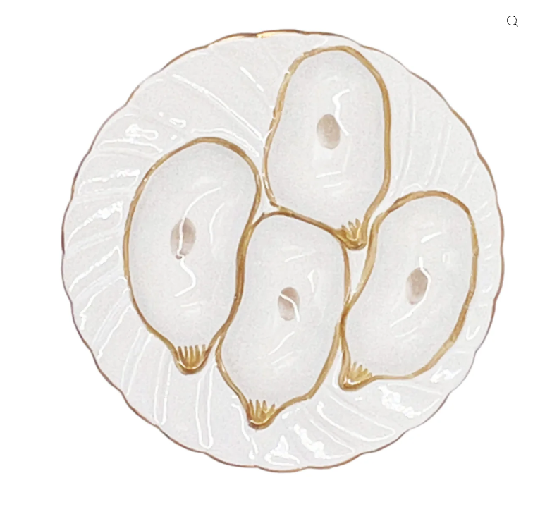 Oyster Plate with Gold
