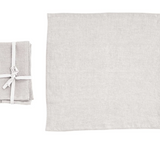 Square Stonewashed Linen Napkins Set