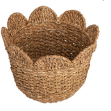 Braided Bankuan & Rattan Baskets w/Scalloped Edge