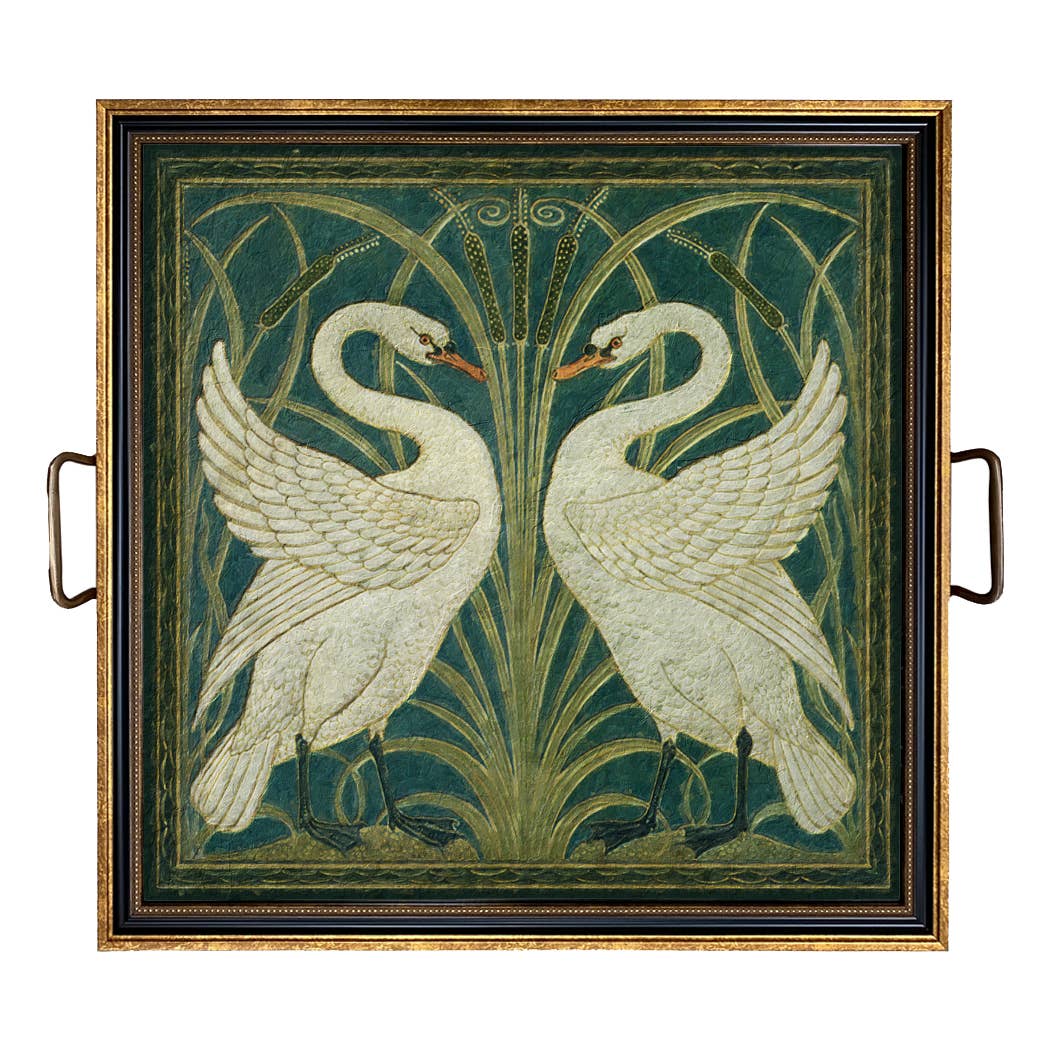Two White Swans Decorative Tray