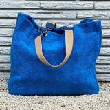 Solid Terry Plastic Lined Tote