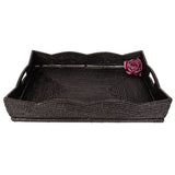 Artifacts Rattan Scallop Collection Rectangular Tray