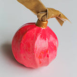 Pink Champagne Moss Painted Ornament | Hand painted