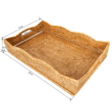 Artifacts Rattan Scallop Collection Rectangular Tray