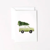 Christmas tree truck mini enclosure notecard