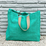 Solid Terry Plastic Lined Tote