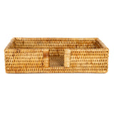 Rattan Guest Towel Holder with Cutout – Napkin Tray